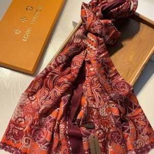 Red multi-pattern scarf